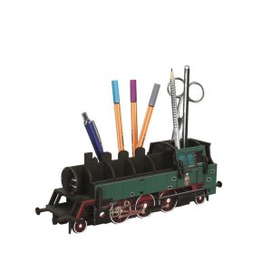 Portalápices locomotora de vapor verde