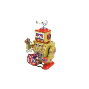 Robot pequeño marrón tambor